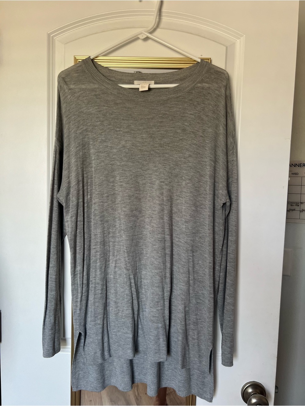H&M Light Gray Long Sleeve Tunic Top